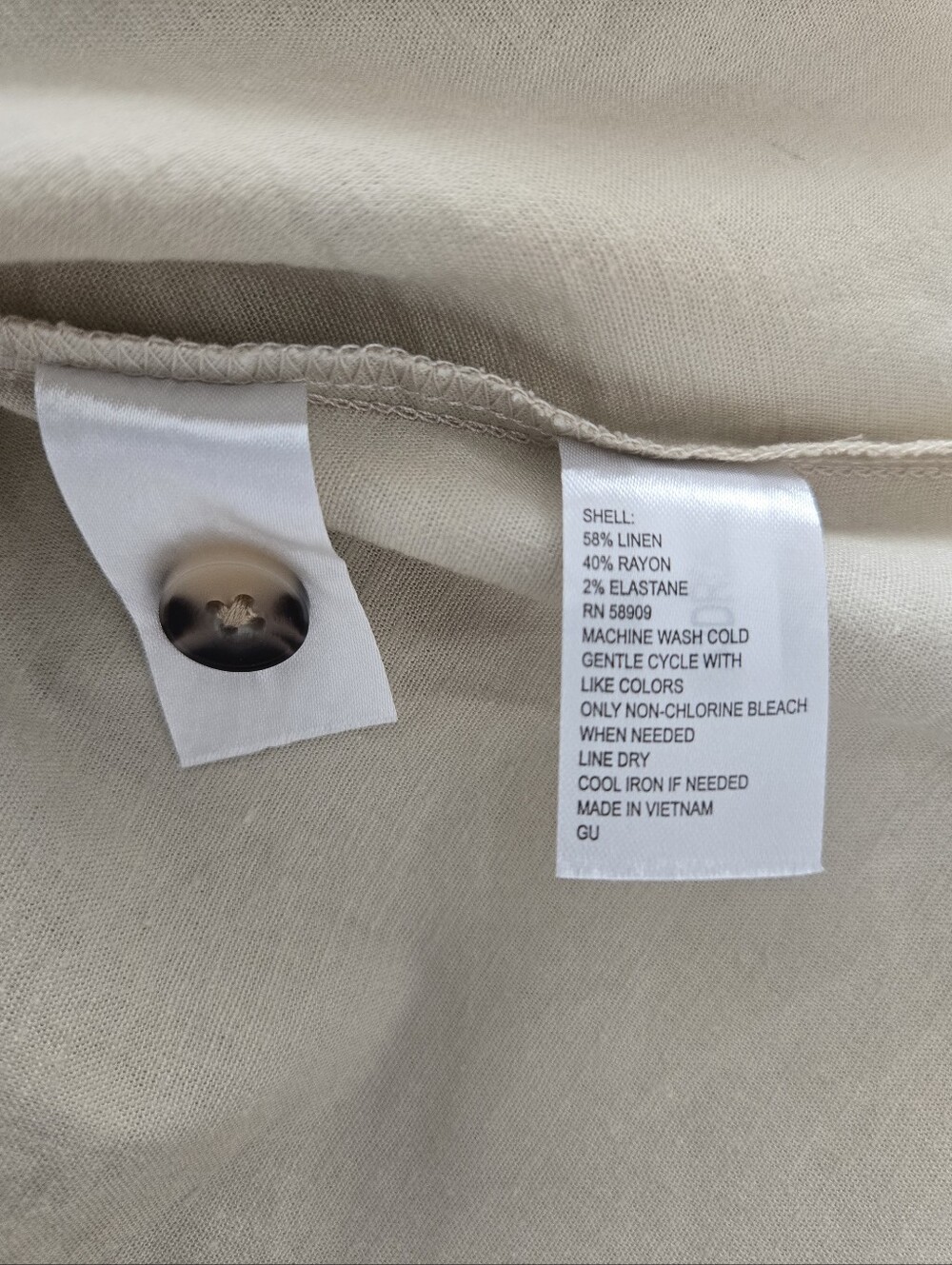 Alex Marie Beige Midi Shirt Dress with Tie Waist Size 6 - Picture 13 of 13